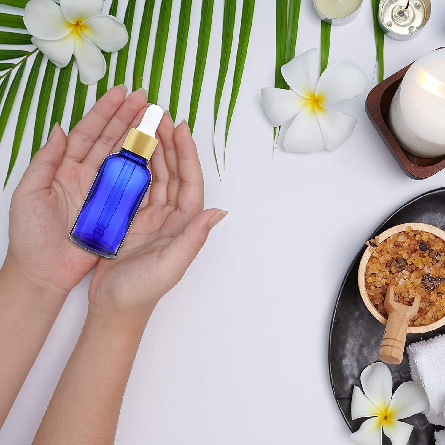 Salvia Cosmetic Jar,Cosmetic Jar Amber Blue Color Bottles 30ml
